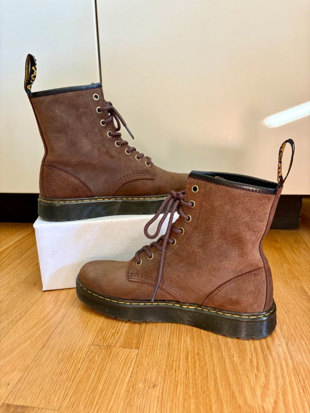 Dr. Martens Zavala Brown Suede Combat Boots - Size 8 - Picture 7 of 9